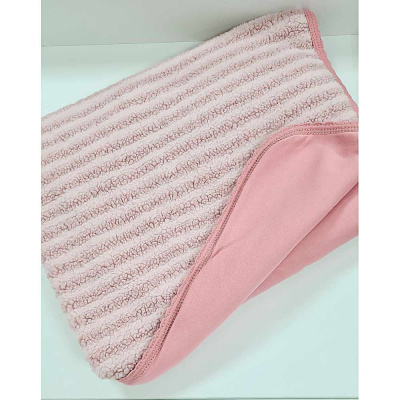 Одеяло-плед Полосатик 80 х 100 см Балуша ш600/9 пыльная роза 1